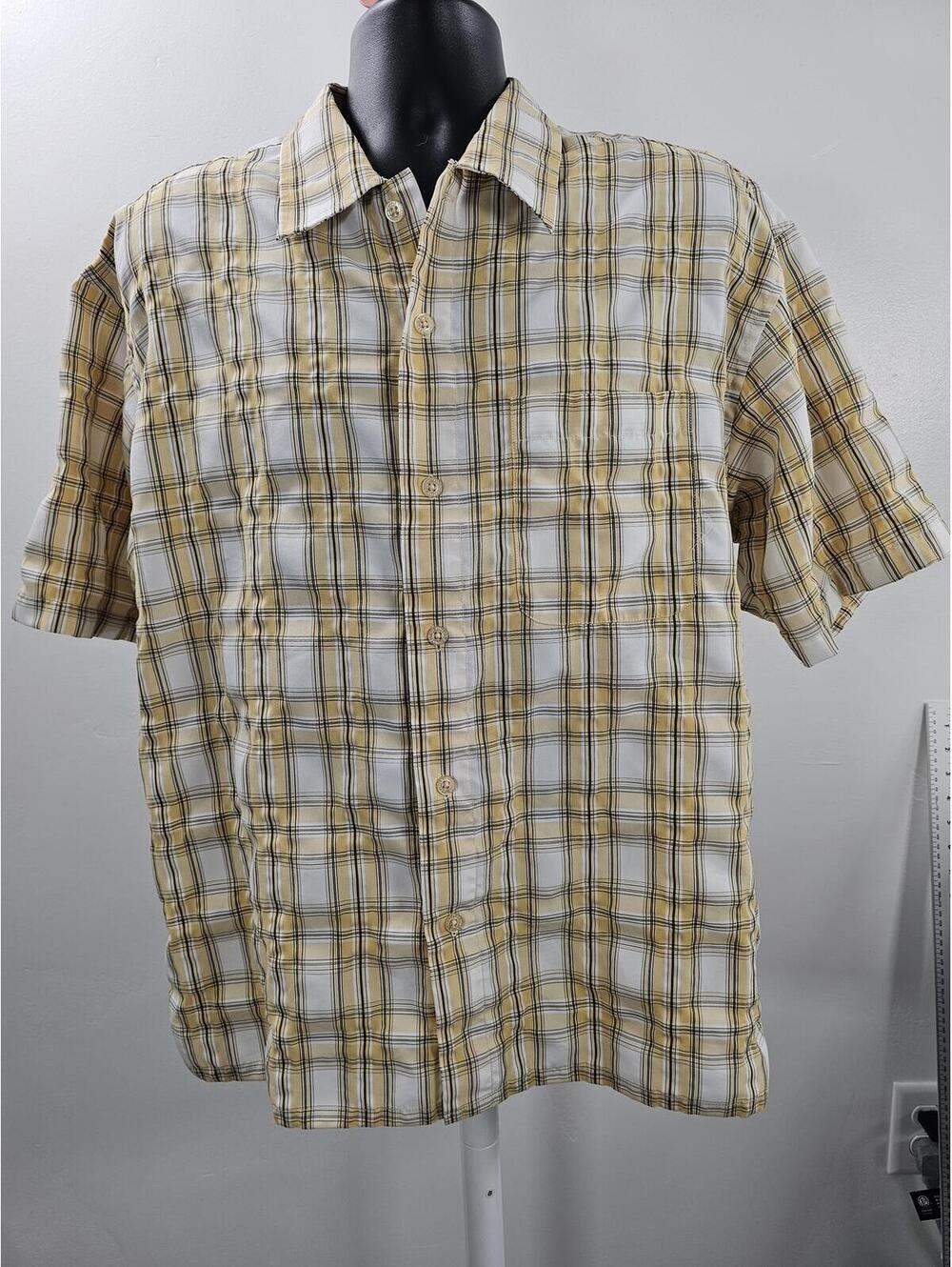 Pineapple Connection Yellow and White Plaid Short Sleeve Shirt
